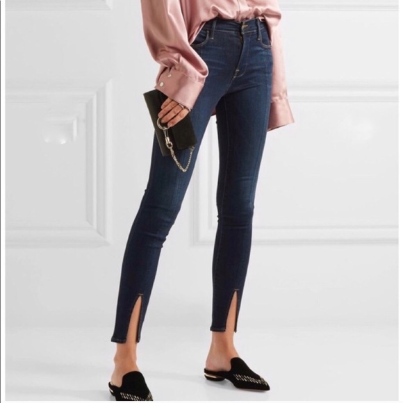 Frame Wyman Le High Skinny Front Split Hem Jeans - Picture 1 of 5